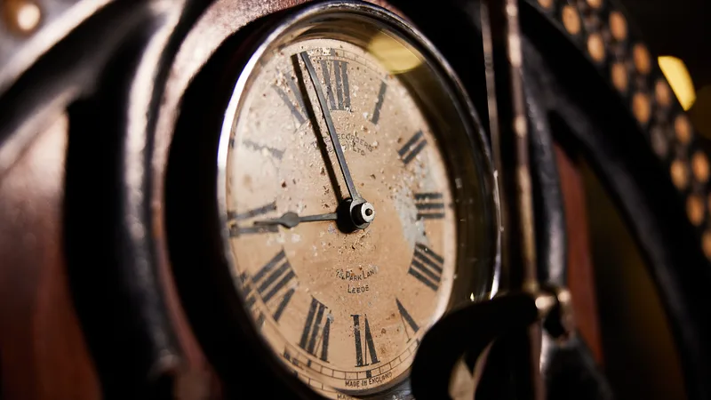 An early-1900s factory time-recorder clock face, used to punch in employees whose wages later appear on Form W-2.