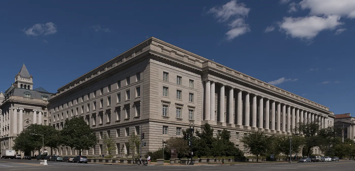 No copyright restriction The Internal Revenue Service building in Washington, with the agency name carved in stone.